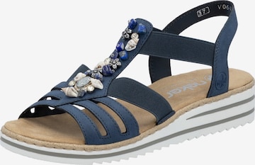 Sandales Rieker en bleu : devant