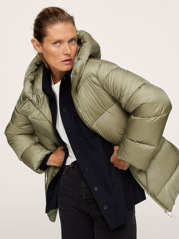 MANGO Winter Jacket 'Nepal' in Green