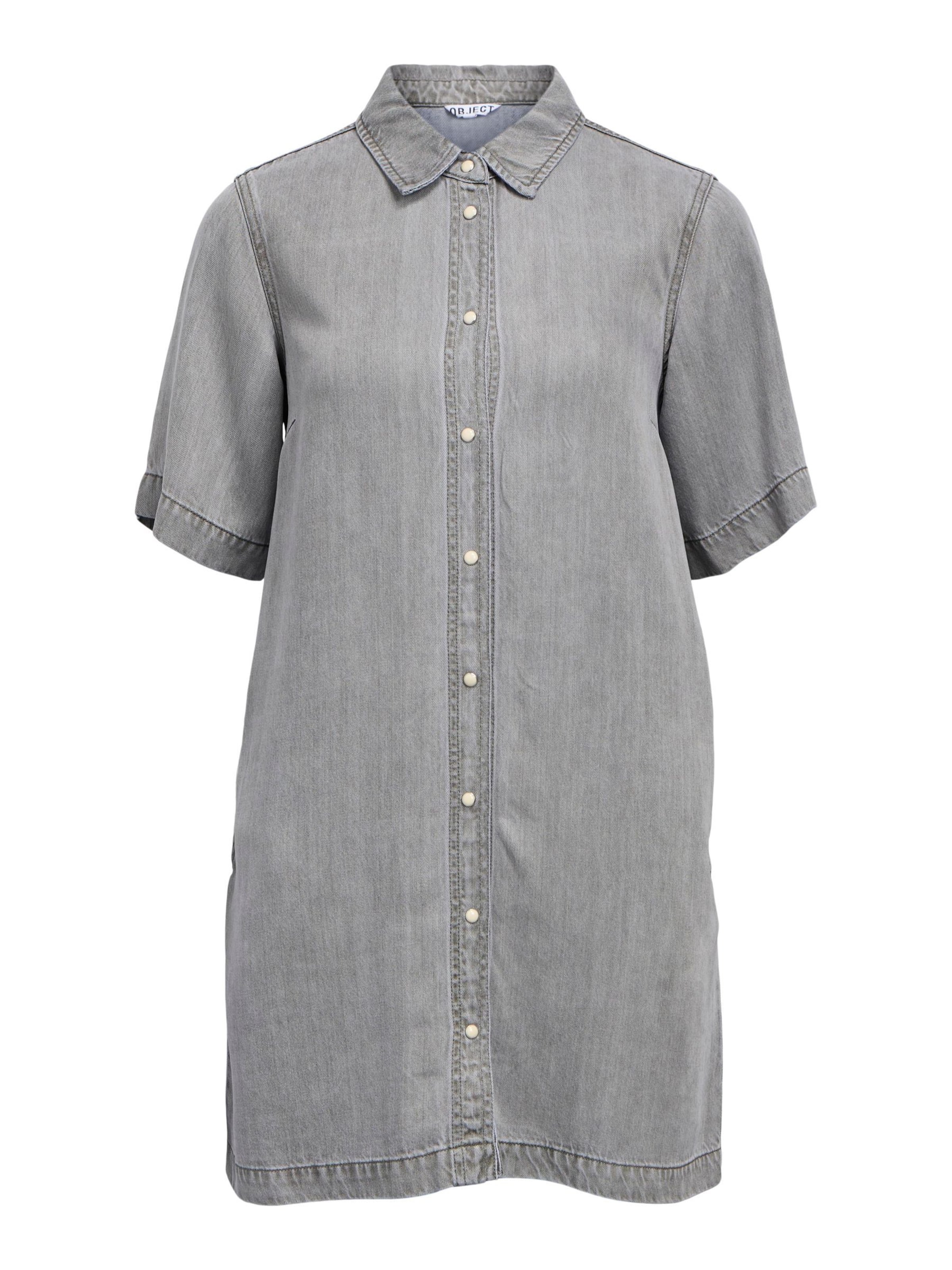 OBJECT Shirt Dress 'OBJFRAME' in Grey: front