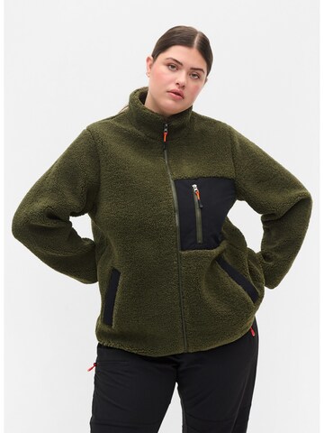 Zizzi Between-Season Jacket in Green: front