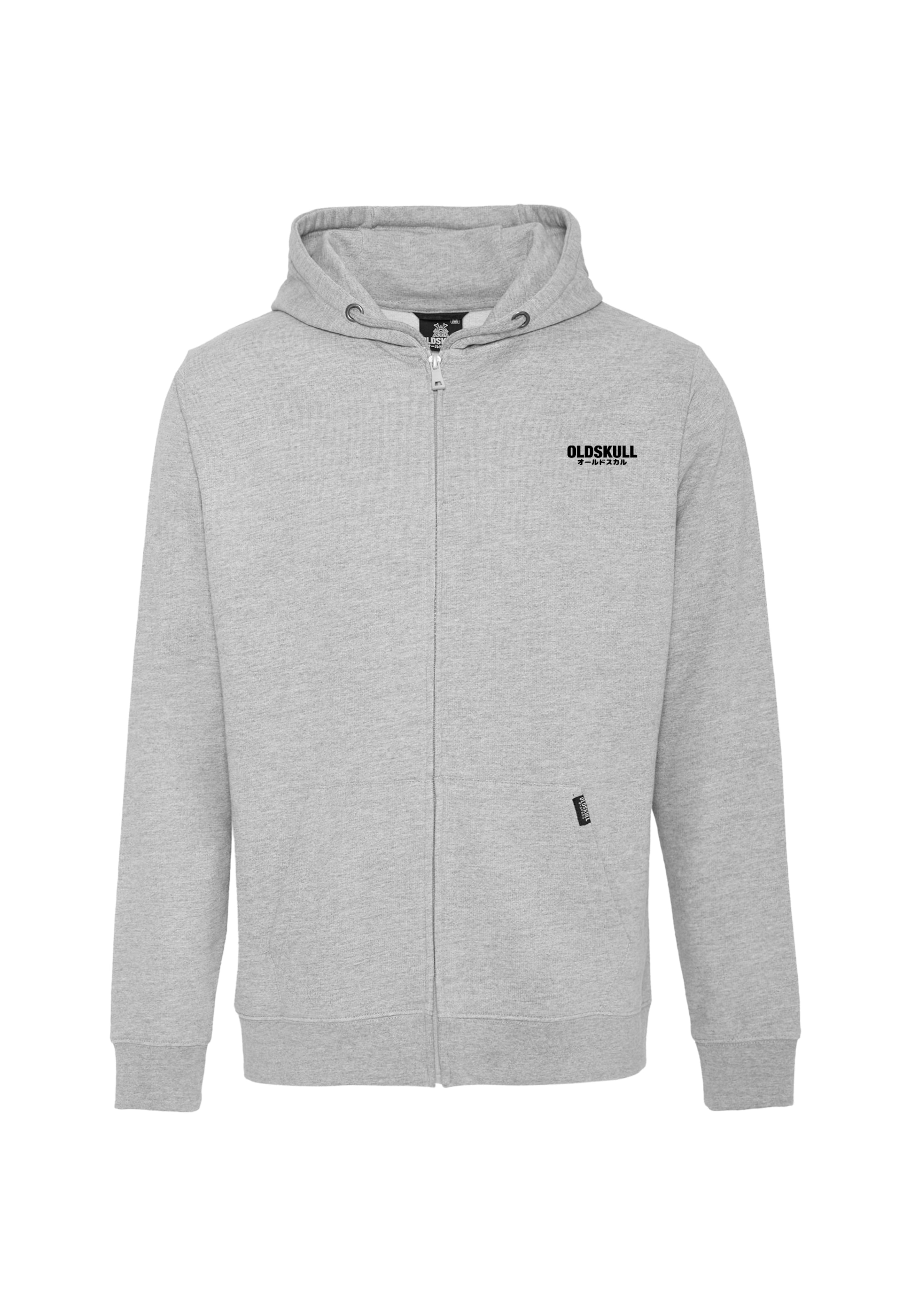 Oldskull Sweatjacke 'Xtreme Vivid Skull' in Grau: Vorderseite