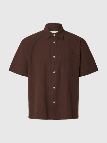 Fit confort Chemise SELECTED en marron