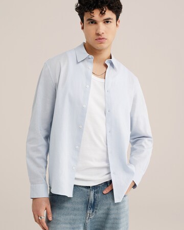 WE Fashion Regular fit Πουκάμισο σε μπλε: μπροστά