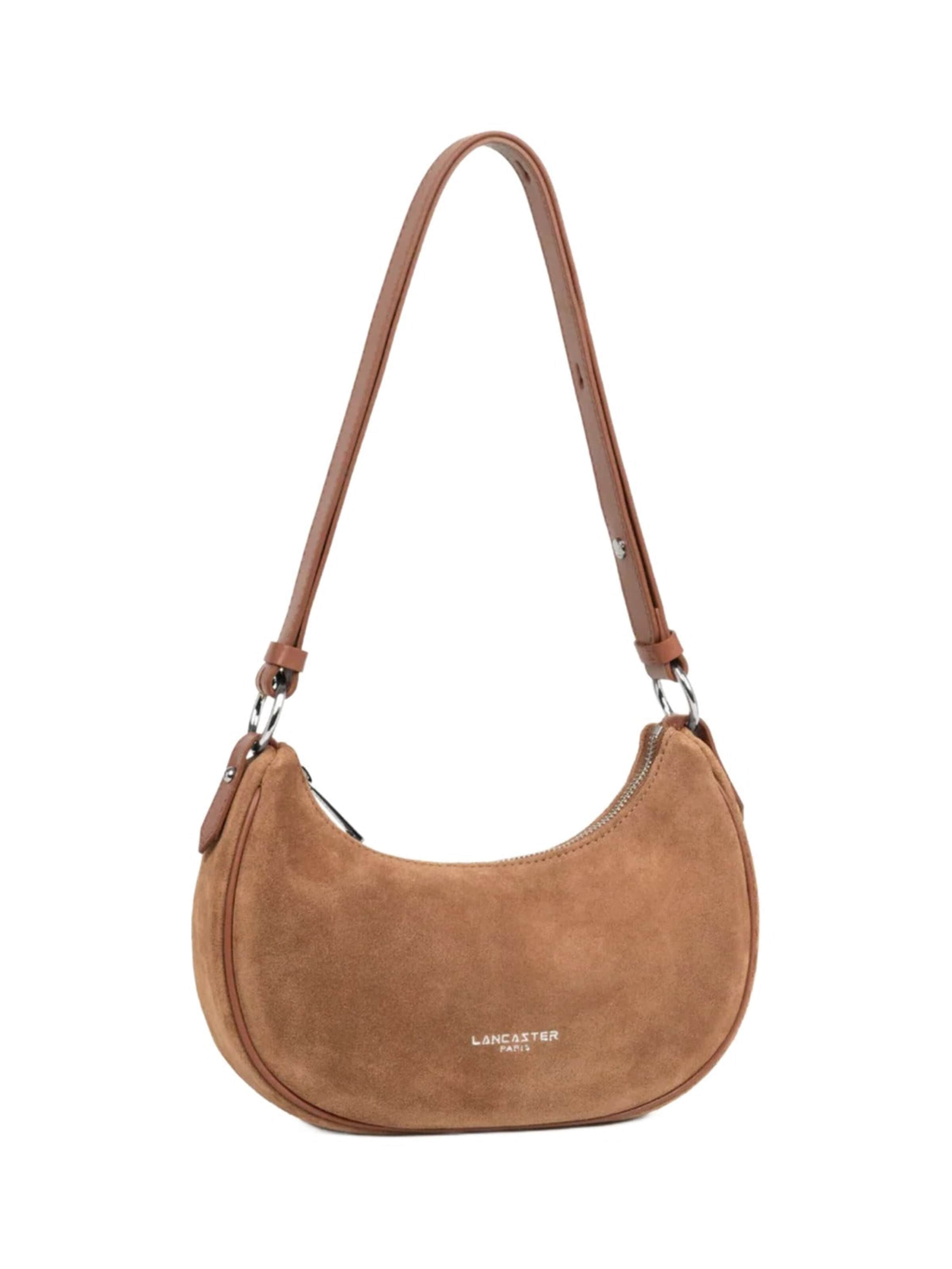 Sac bandoulière 'Lancaster Sac besace Zippé S Suède Camel' LANCASTER Paris en marron