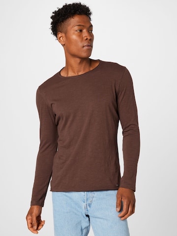 Coupe regular T-Shirt 'CHEESE' Key Largo en marron : devant