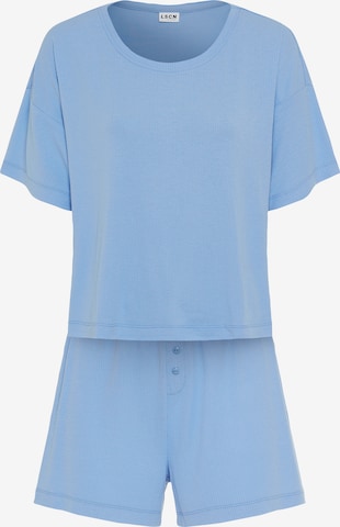 LSCN by LASCANA Short Pajama Set in Blue: front