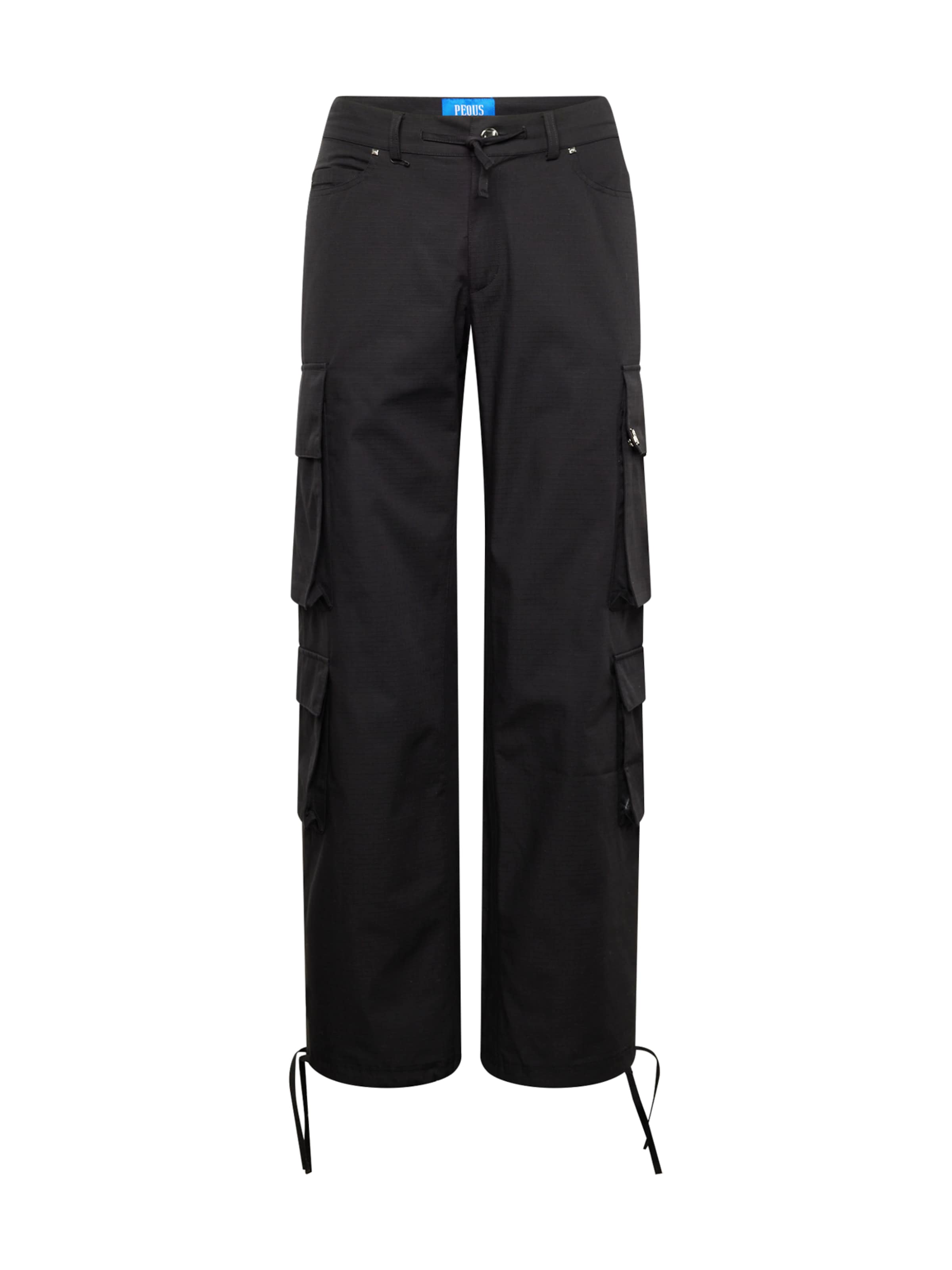 Pequs Regular Cargo trousers 'Island Defender' in Black: front
