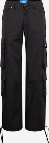 Pequs Regular Cargo Pants 'Island Defender' in Black: front