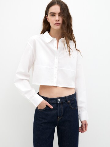 Pull&Bear Blouse in Wit: voorkant