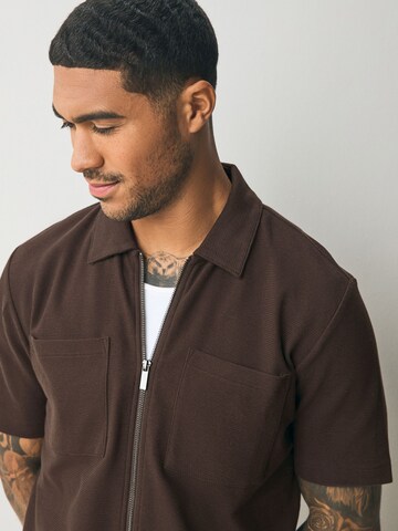 Next Regular Fit Hemd in Braun