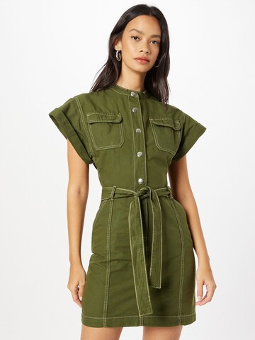 Warehouse - Vestido en verde: frente