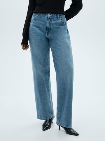 Wide leg Jeans 'MIAMI' de la MANGO pe albastru: față