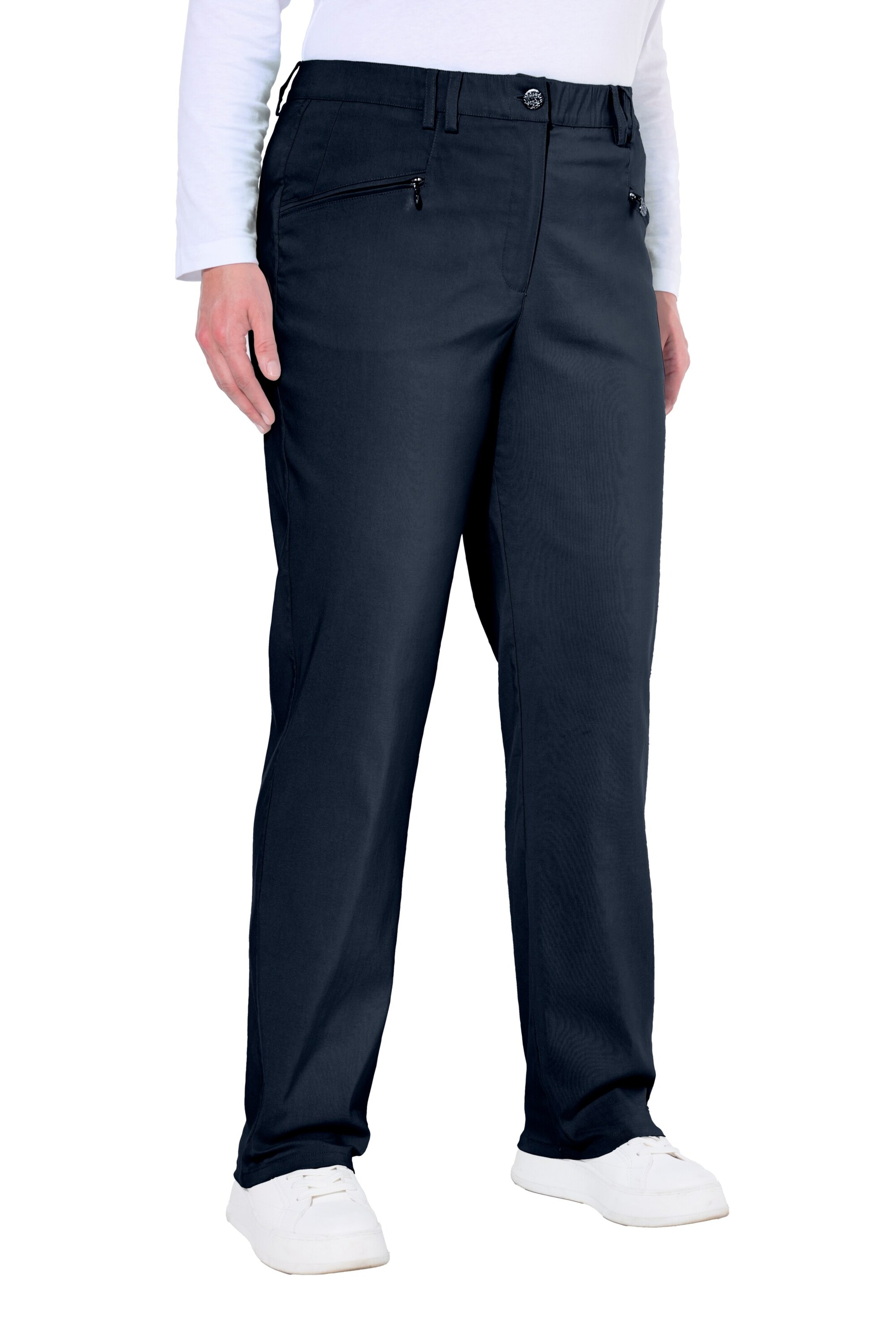 Ulla Popken Regular Broek in Zwart: voorkant