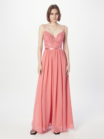 Robe de soirée Laona en rose : devant