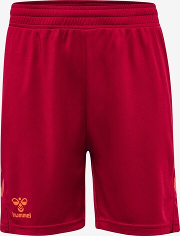 Hummel Regular Workout Pants in Red: front