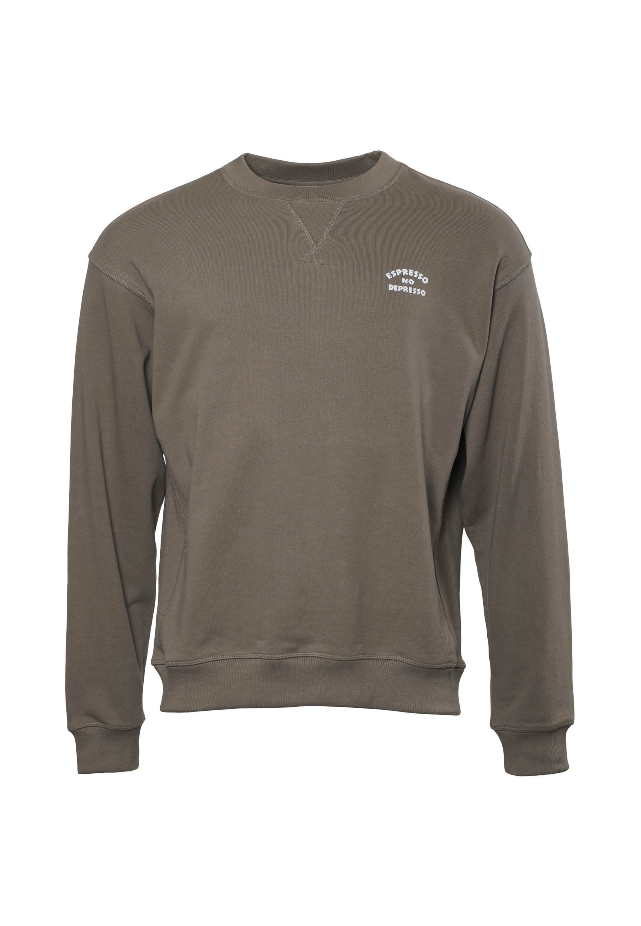 Kleinigkeit Sweatshirt 'Espresso No Depresso' in Bruin: voorkant