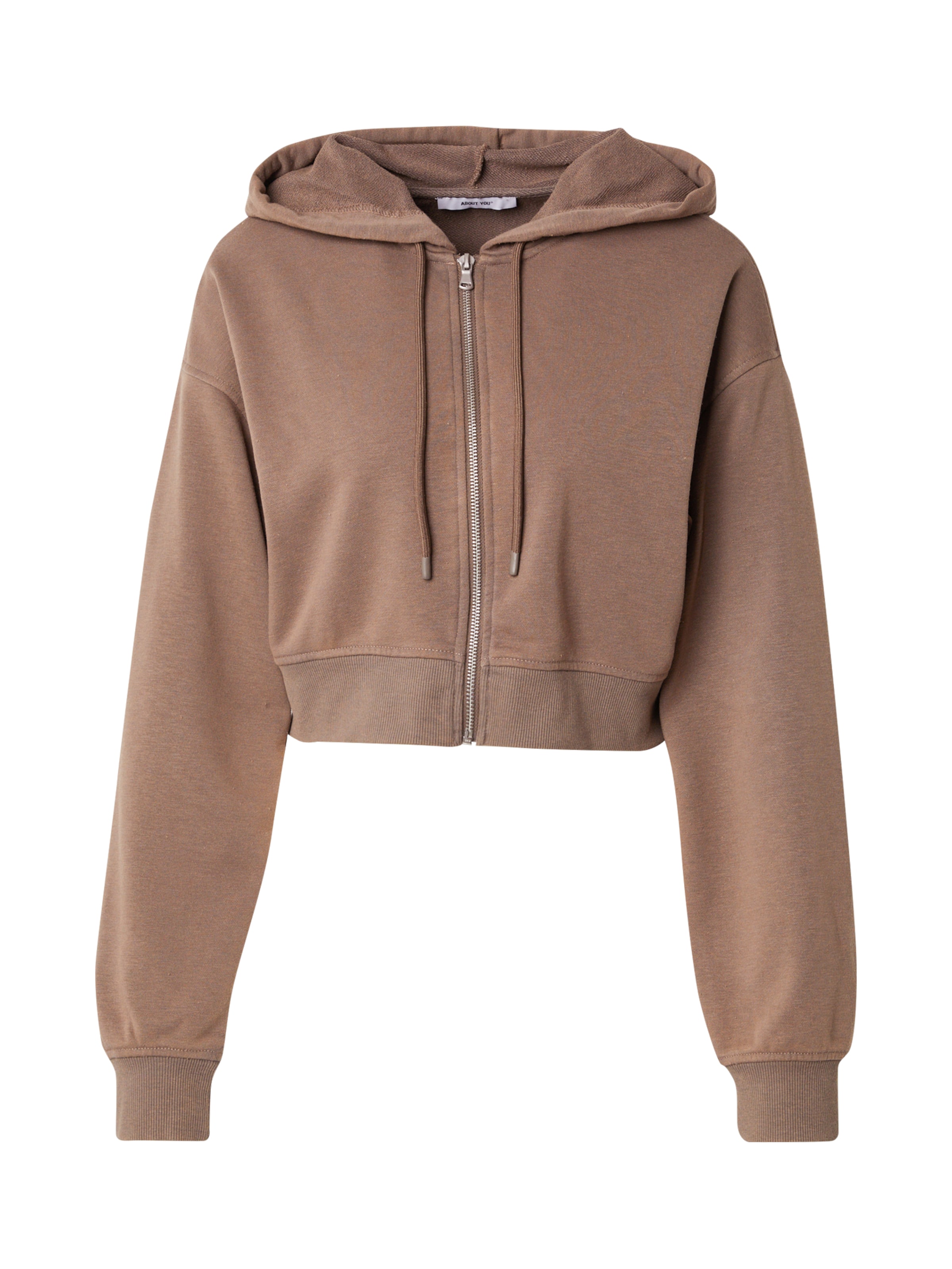 ABOUT YOU - Sudadera con cremallera 'Jolin' en marrón: frente