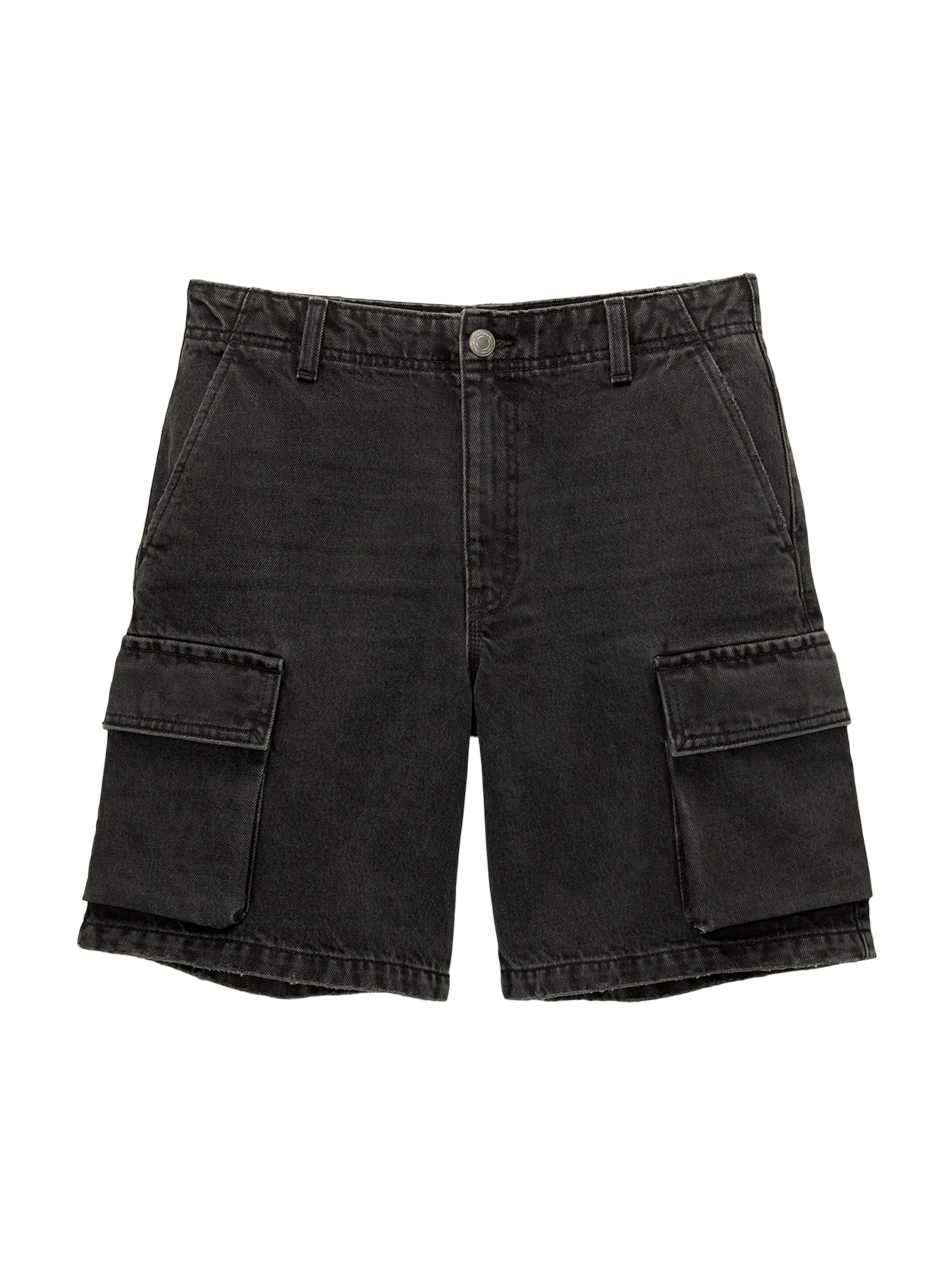 Pull&Bear Szeroka nogawka Bojówki w kolorze czarny: przód