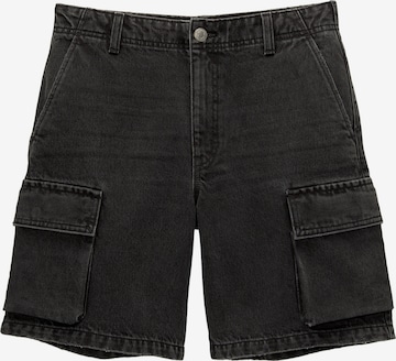 Wide leg Pantaloni eleganți de la Pull&Bear pe negru: față