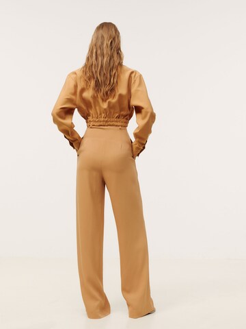 Kendall for ABOUT YOU - Loosefit Pantalón plisado 'Ruby' en marrón
