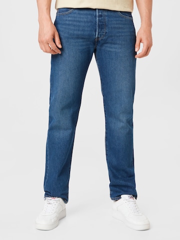 LEVI'S Loosefit Jeans '501® LEVIS®ORIGINAL FIT MED INDIGO - FLAT FINISH' in Blauw: voorkant