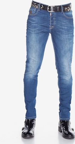 CIPO & BAXX Slimfit Jeans 'CD389' in Blauw: voorkant
