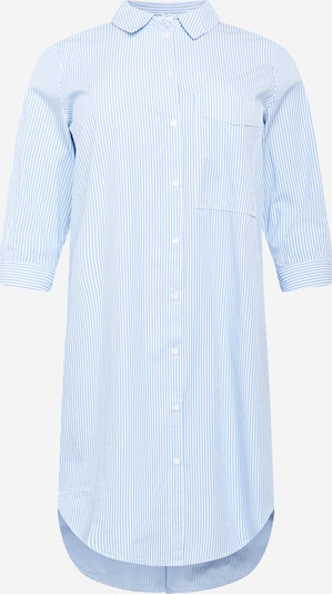 ONLY Carmakoma Robe-chemise 'VIGGI' en bleu clair / blanc, Vue avec produit