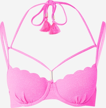 Hunkemöller Koszulkowy Góra bikini w kolorze różowy: przód
