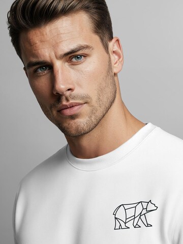 Neverless Sweatshirt 'Bär Lineart Polygon' in White