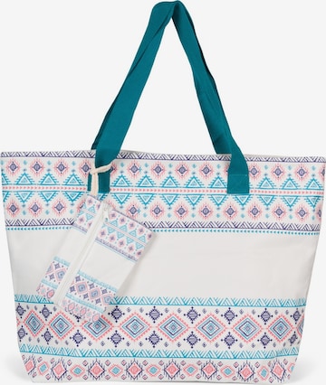 styleBREAKER Strandtasche 'Strandtasche Azteken Muster - Boho' in Grün: Vorderseite