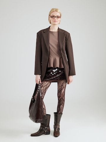 PIECES Μπλουζάκι 'PCDANILLA PEPLUM' σε καφέ