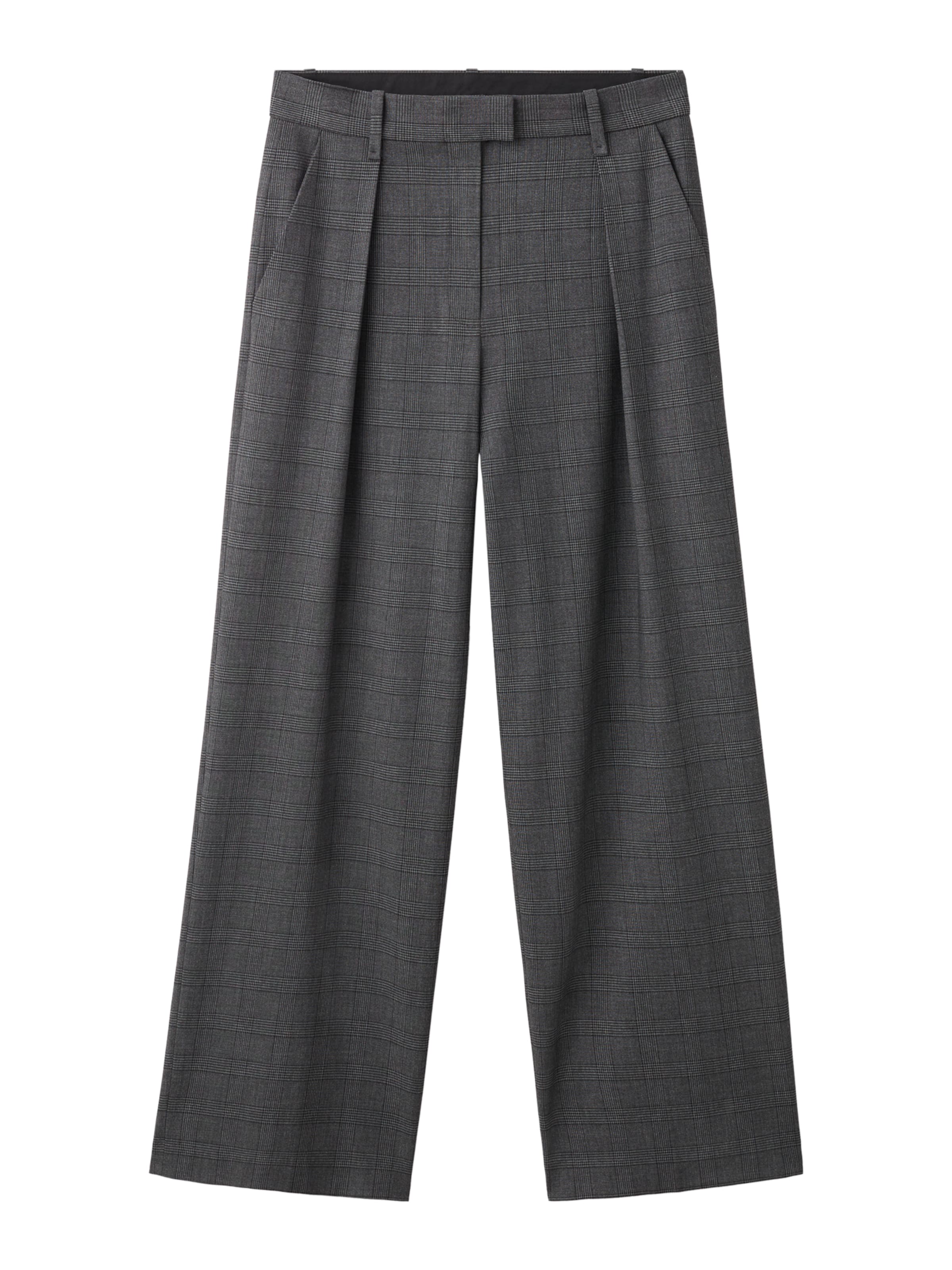 MANGO Široke hlačnice Hlače z naborki 'Teriyaki' | siva barva: sprednja stran