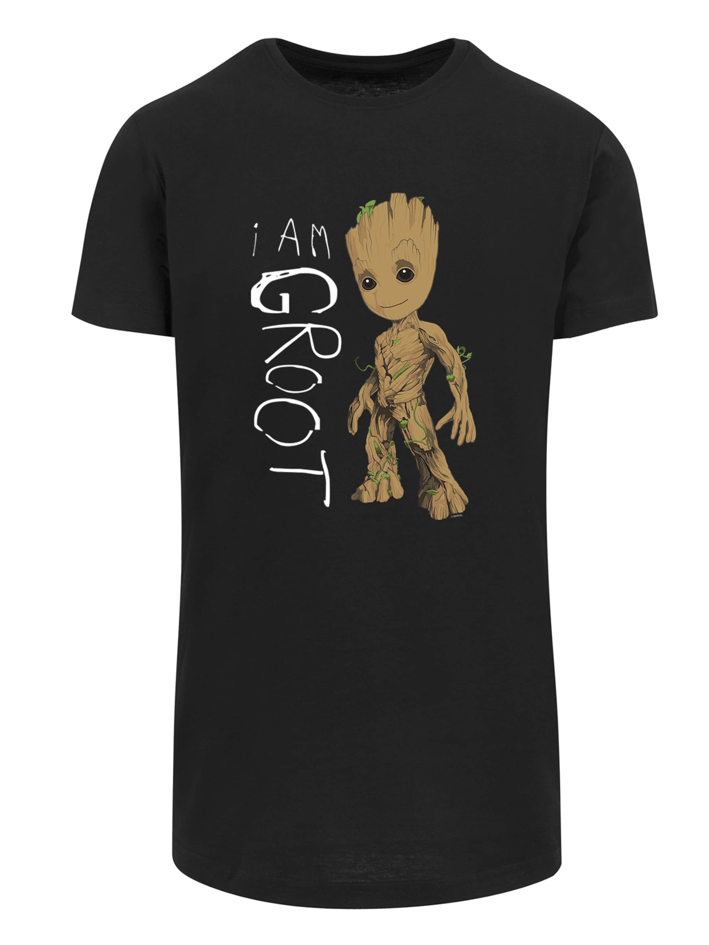 T-Shirt 'Marvel Guardians of the Galaxy I am Groot' F4NT4STIC en noir : devant