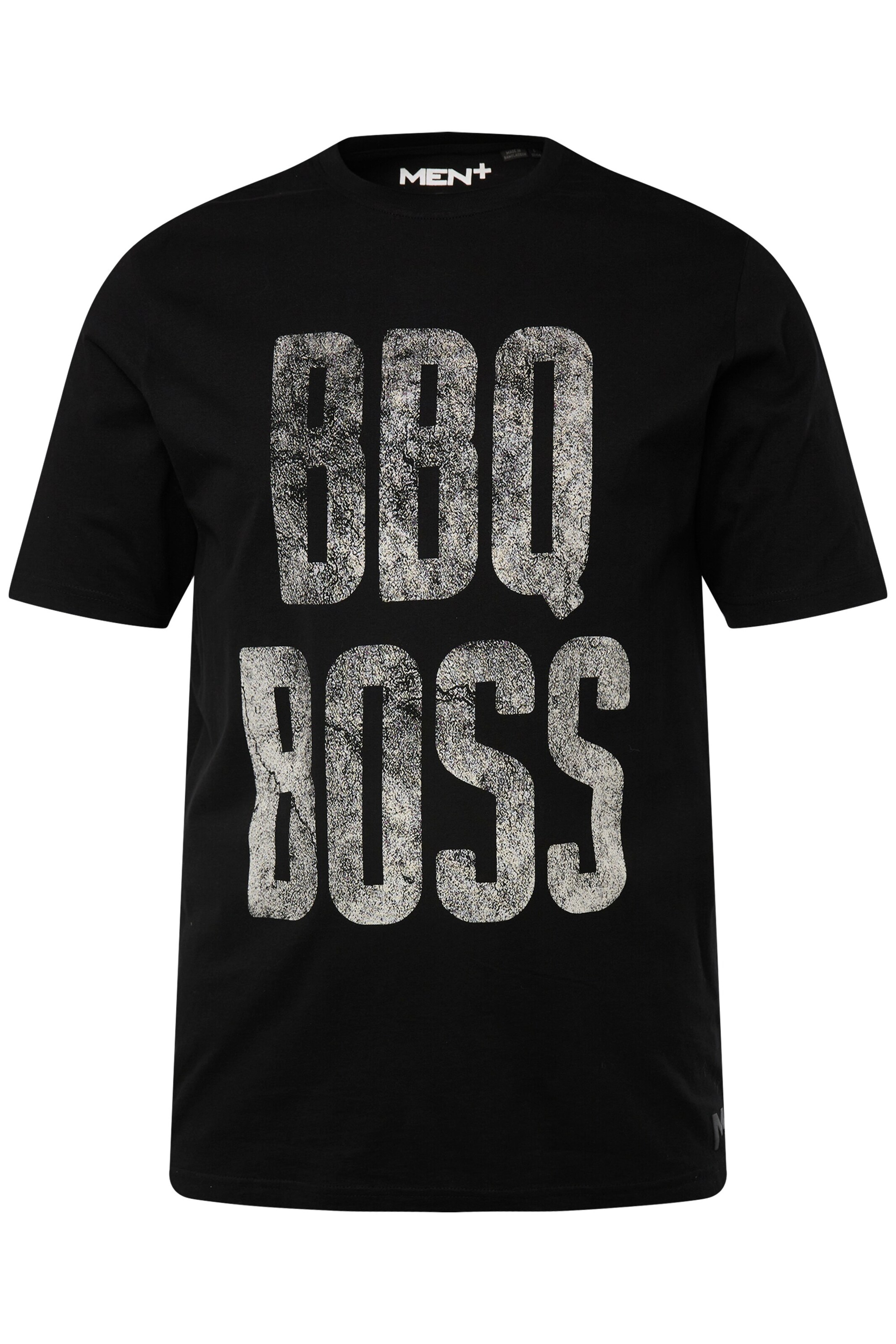 Men Plus T-Shirt in Schwarz: Vorderseite