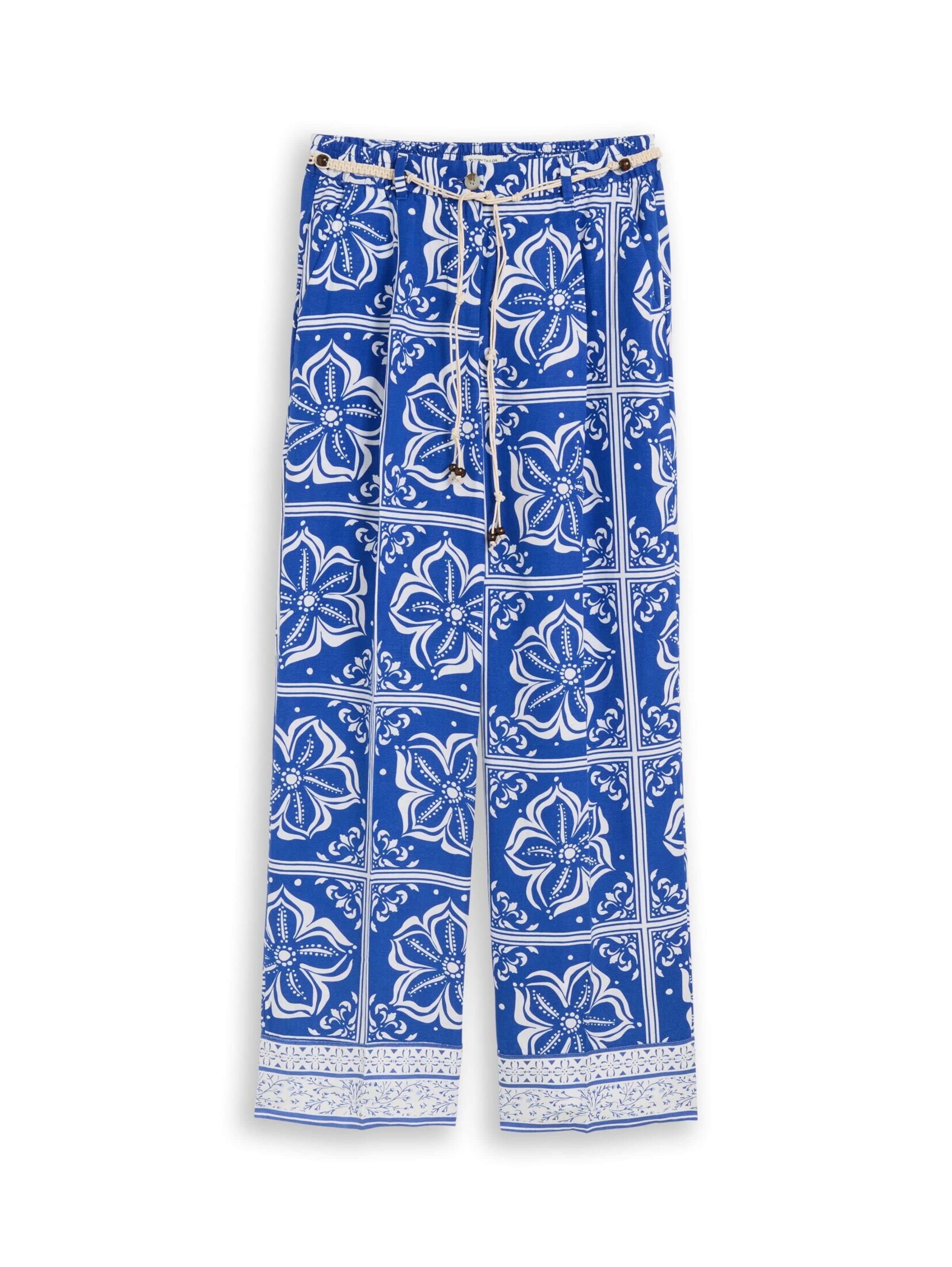 TOM TAILOR - Loosefit Pantalón plisado en azul: frente
