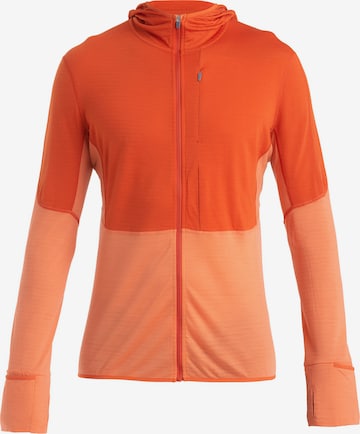 ICEBREAKER - Chaqueta polar funcional '200 Realfleece Descender' en naranja: frente