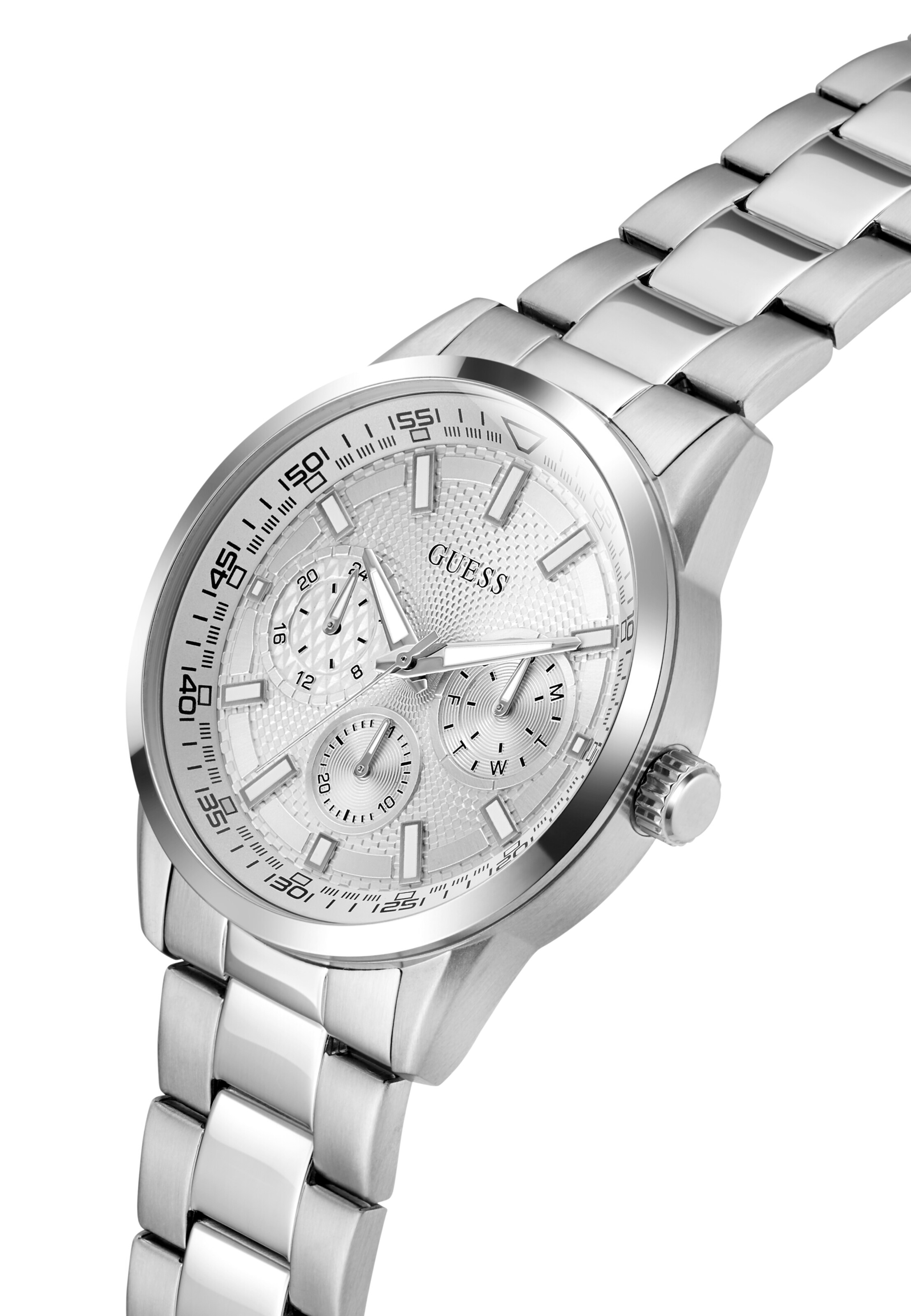 GUESS Analoguhr 'Trey' in Silber