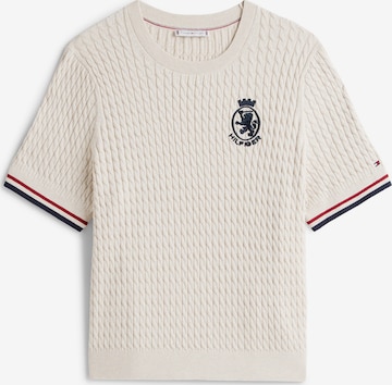 Pulover de la Tommy Hilfiger Curve pe bej: față