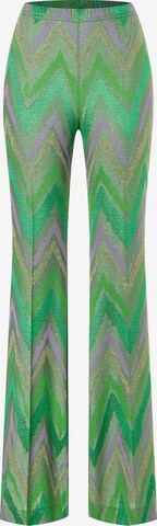 Ana Alcazar Flared Pleated Pants 'Pitora ' in Green: front