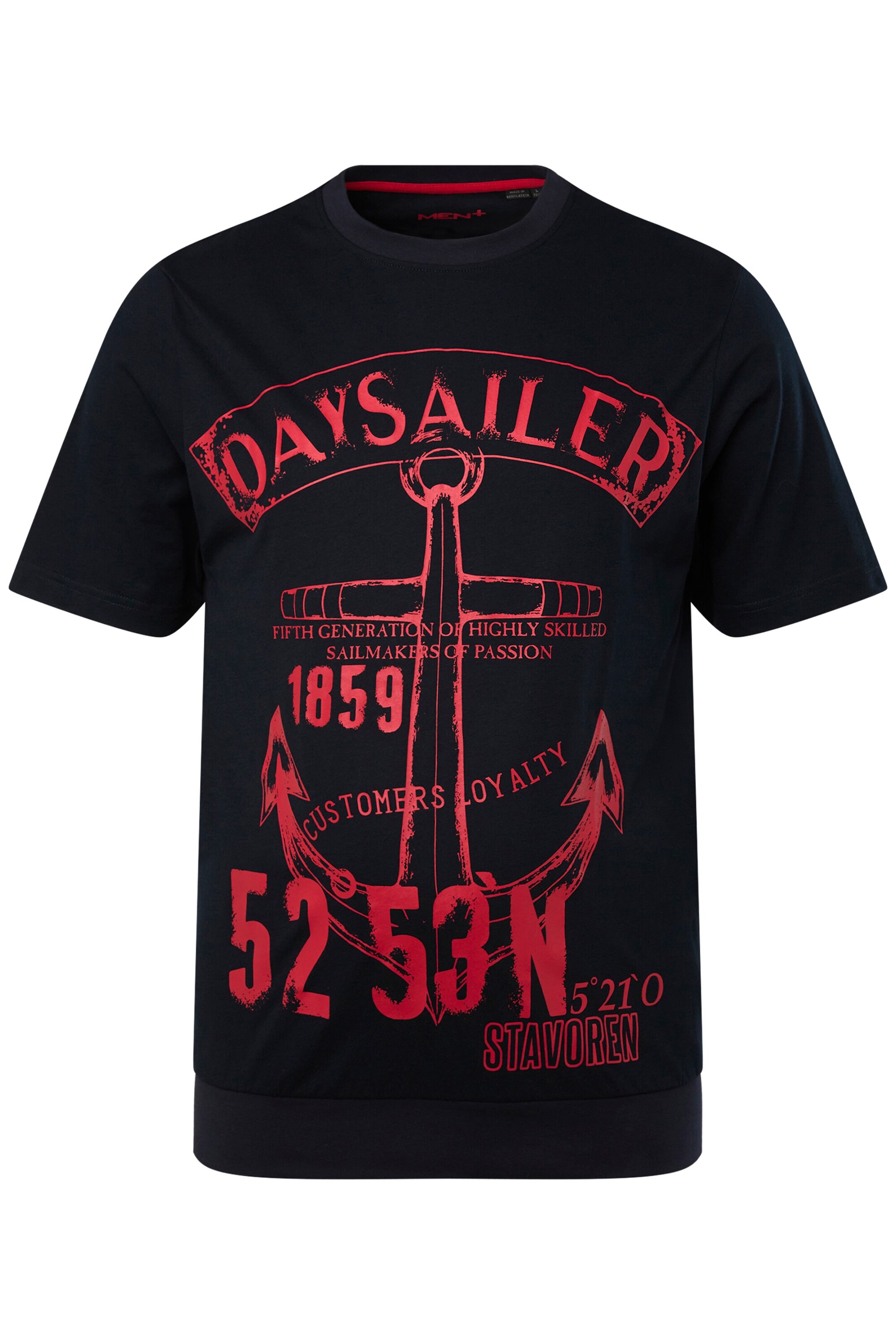 Men Plus Shirt in Black: front