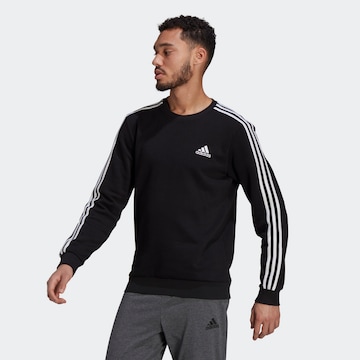 ADIDAS SPORTSWEAR Bluzka sportowa 'Essentials Fleece 3-Stripes' w kolorze czarny: przód