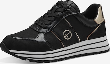 Sneaker low de la Tamaris pe negru: față