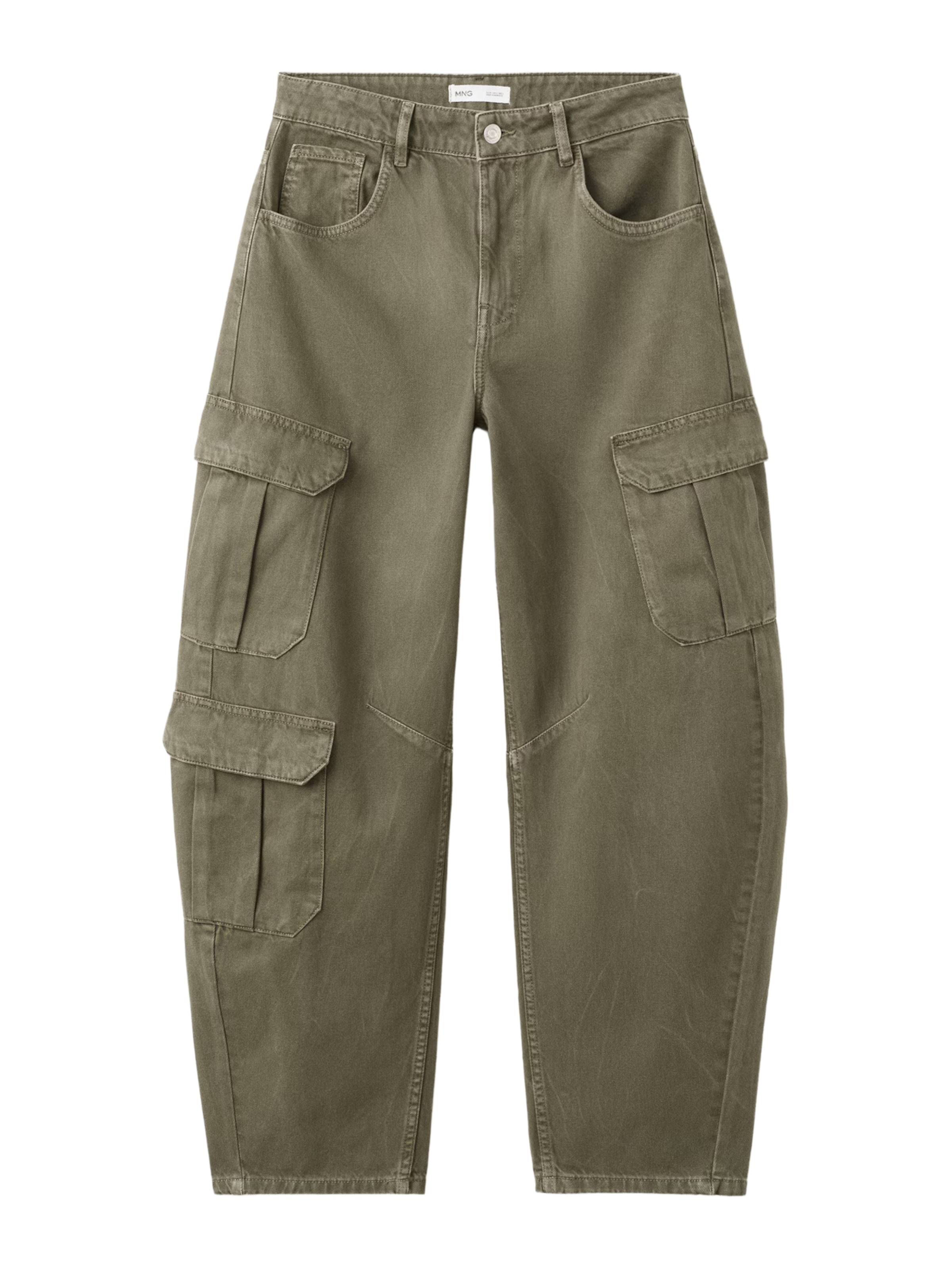 MANGO Baggy Cargofarkut 'Dilly' värissä vihreä: etupuoli