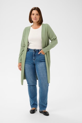 KAFFE CURVE Knit Cardigan 'KCFarsia' in Green