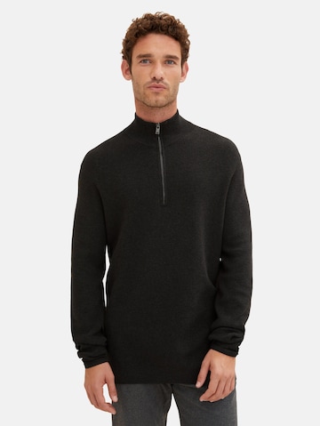 TOM TAILOR Sweater in Black: front