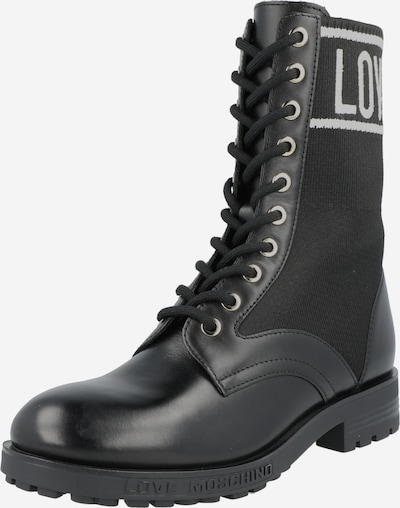 Love Moschino Lace-Up Ankle Boots in Grey / Black, Item view