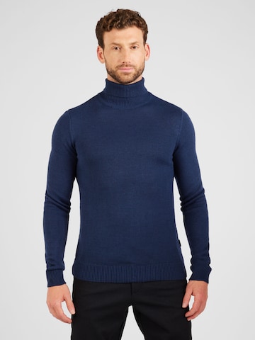 BLEND Пуловер в синьо: отпред