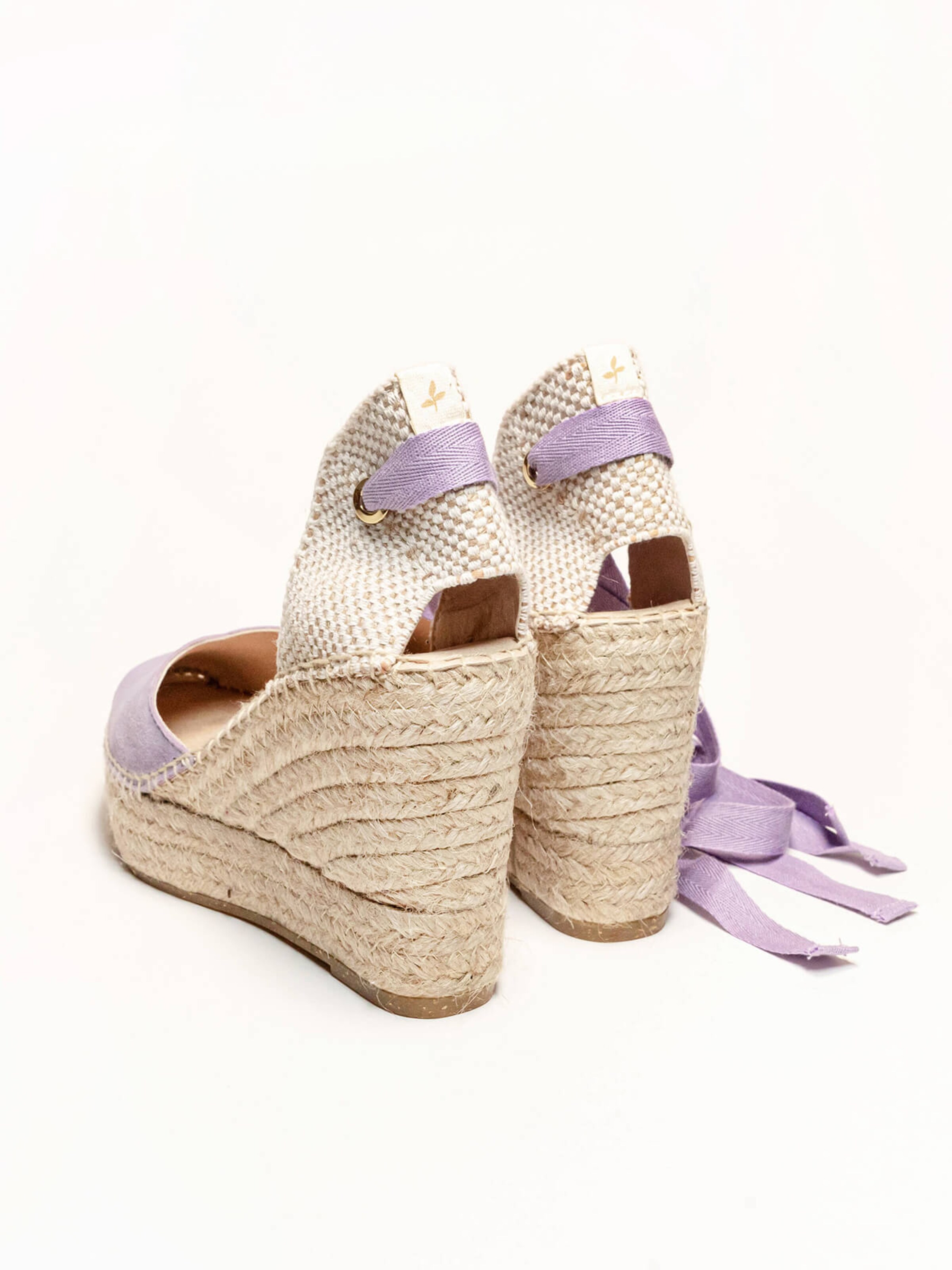 Alhamas Sandaal 'Alpargata Cuña 10 cm' in Lila