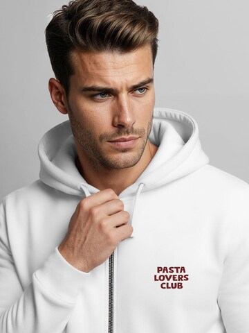 Neverless Zip-Up Hoodie 'spaghetti' in White
