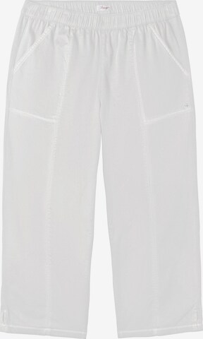SHEEGO Wide leg Pleat-Front Pants in White: front